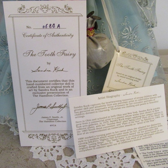 "The Tooth Fairy" The Hamilton Collection Porcelain Doll - Picture 10 of 14